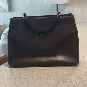Gucci Brown Shoulder Bag with Bamboo Handle